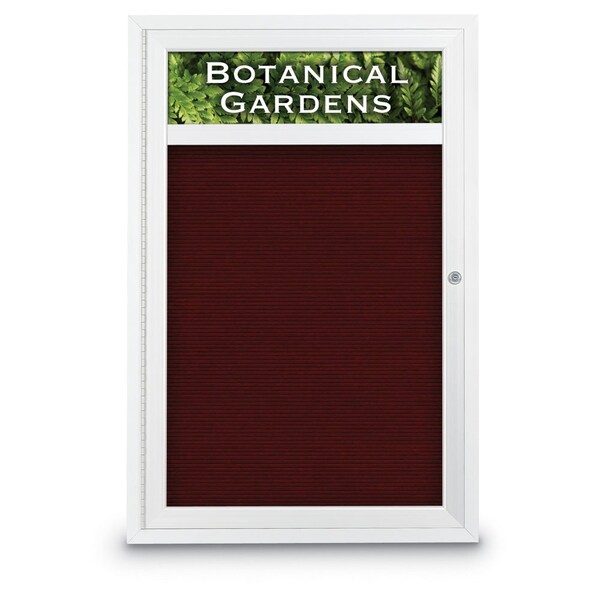 United Visual Products Indoor Enclosed Combo Board, 42"x32", Black Frame/Blue & Surf UVCB4232B-BLUE-SURF - main